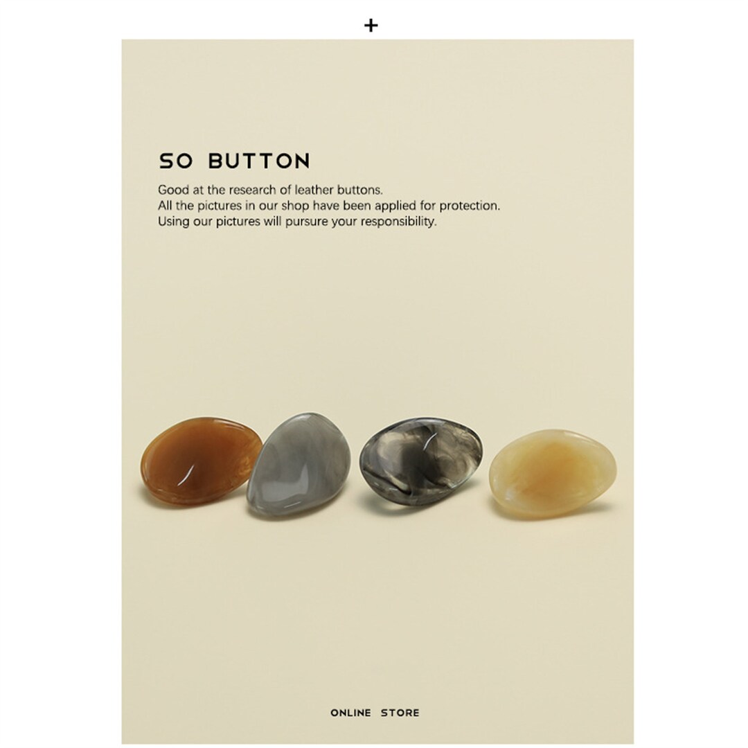 Distortion Resin Shank Buttons: Gold & Silver for DIY Crafts YS727 - Etsy