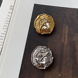 Gold Shank Metal Buttons: Flat Plain DIY Crafts (2pcs) YS461