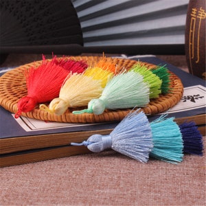 12 Color to Choose,2/10pcs 60mm 3 Layers Silk Earring Tassel Pendant, Silk Tassel Accessories,High Quality YD057