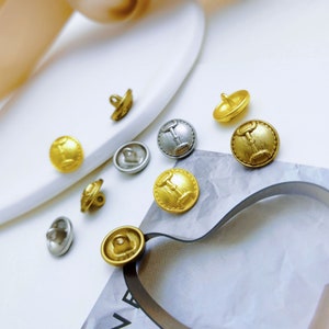2/10/20 pièces boutons en métal 11 mm, boutons en laine, décoration de costume, boutons de cardigan en tricot noir artisanat bricolage YO773