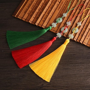 32 colori tra cui scegliere, 2 pezzi 26 cm cinese lungo loto giada accessori nappa artigianato nappa ciondolo, accessori nappa, YD043