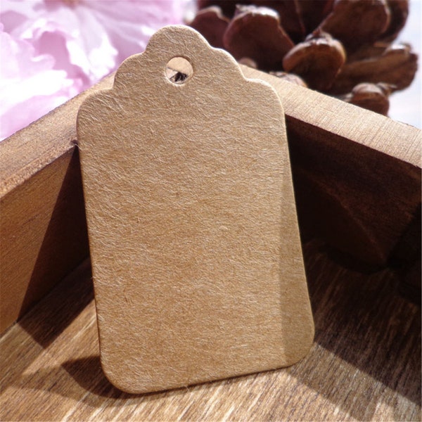 50pcs 30*50mm Kraft Paper Tags for Gifts, Labeling, Sales Tags Kraft Paper Handmade Tag Weddings Diy PP034