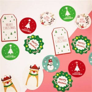Étiquettes en papier Kraft de noël 43mm, 50 pièces, pour cadeaux, étiquetage, étiquettes de vente, étiquettes de mariage faites à la main, bricolage PP059