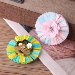 12 Color to Choose,55mm Lafite flowers,Lafite tassels,Jewelry accessories,Craft tassel,Earring findings,Jewelry Materials, YD053