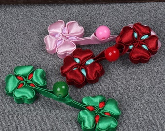 Chinese Clover Frog Closures: Satin Cheongsam Buttons CB034