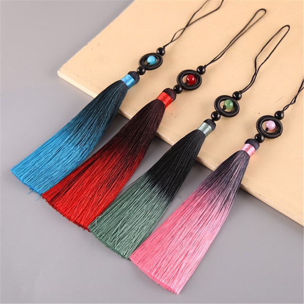 250mm Silk Tassel with Transfer Beads: Craft Pendant Accessory YD097