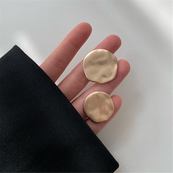 4PCS 25/30mm Round Wave Metal Buttons Flat Plain Plane Gold Shank, per camicie Cappotti Maglioni Fai da te Artigianato YS109