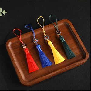 2/10pcs 60mm Tassel With Alloy plum bossom Cap ,Tassel Craft,Silk Tassel Pendant ,High Quality LP050