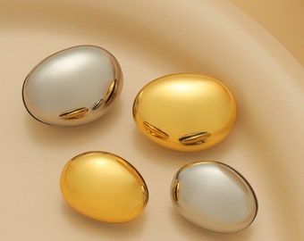 楕円形メタルボタン：DIYシャツ、コート、セータークラフト（2個