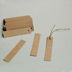 20 pièces 120*25mm bande étiquettes en papier Kraft pour cadeaux, étiquetage, étiquettes de vente papier Kraft à la main étiquette de mariage bricolage PP014