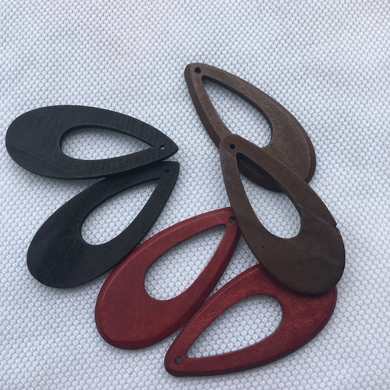 DIY Crafts WW008 100PCS 29*60 mm Drop-shaped Wooden Charm Unfinished Natural Wood Bead Flat Back Tear-Drop pendants