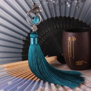 1pc Peacock Silk Tassel: 120mm Craft Pendant, Choose Color YD030