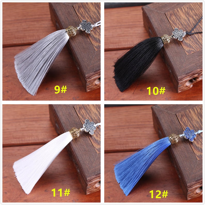 29 Color to Choose,100mm Silk Tassel With Alloy Cap Pendant,Tassel Craft,Silk Tassel Pendant ,High Quality Extra Thick LP046 image 6