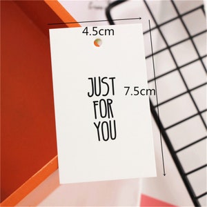 50pcs 45*75mm "juste pour vous" étiquettes rectangulaires en papier Kraft pour cadeaux, étiquetage, étiquettes de vente papier Kraft étiquette faite à la main mariages bricolage PP054