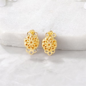 10pcs 6x12mm 24K Gold Brass Tab Lock Buckle,Earring/Bracelet/Necklace Buckle Charm,High Quality MY1314