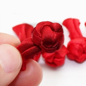 2/10/20 pezzi bottoni Cheongsam cinesi da 28 mm, bottoni in tessuto rosso, bottoni della camicia viola, raso rosa, champagne, abito tunica, CB018