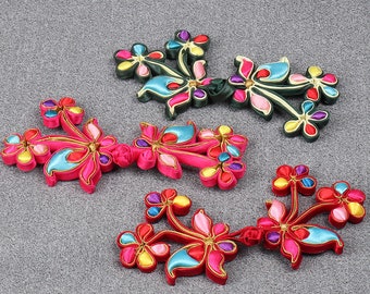 Chinese Frog Closure Buttons: Satin Cheongsam Fasteners CB054