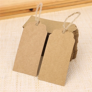 Etiquetas de papel kraft em branco 50 peças, 45*95mm para presentes, etiquetas de vendas, etiquetas de papel kraft artesanal, casamentos diy pp048