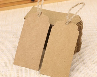 50pcs 45*95mm Blank Kraft Paper Tags for Gifts, Labeling, Sales Tags Kraft Paper Handmade Tag Weddings Diy  PP048