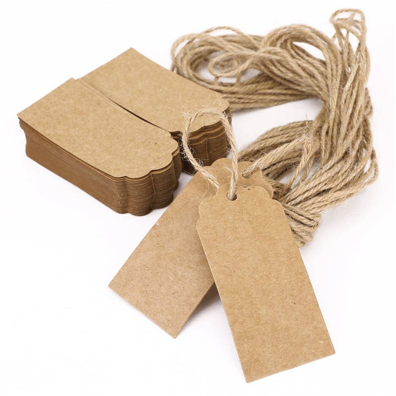 50pcs 4595mm Blank Kraft Paper Tags for Gifts Labeling Etsy