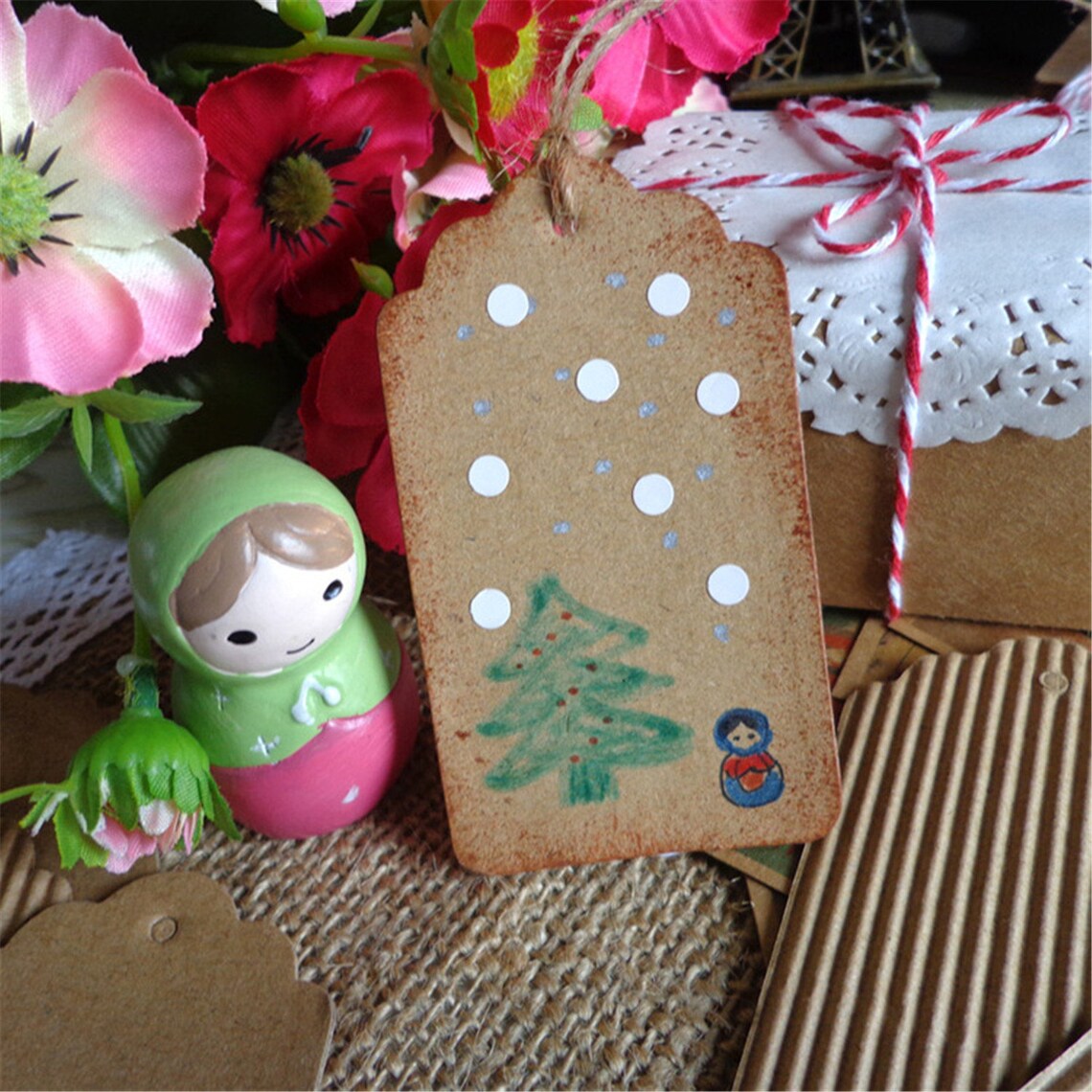 50pcs 4580mm Blank Kraft Paper Tags for Gifts Labeling | Etsy