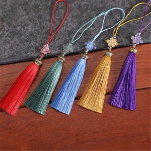 29 Color to Choose,100mm Silk Tassel With Alloy Cap Pendant,Tassel Craft,Silk Tassel Pendant ,High Quality Extra Thick LP046 image 3