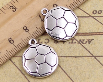 10 PCS 18*21 MM Football Charms Antique Silver Charm Pendants Y11019