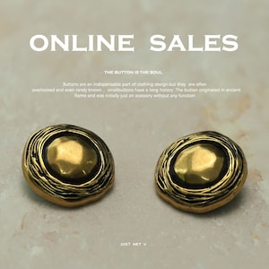 Vintage Round Metal Shank Buttons: Gold & Silver DIY Crafts (2/10/20pcs) YS880