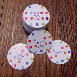 Étiquettes rondes en papier Kraft «merci», 40mm, pour cadeaux, étiquettes, étiquettes de vente, en papier Kraft, faites à la main, pour mariage, bricolage, PP075, 50 pièces