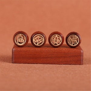 10PCS 10x17mm Natural Rosewood Inlaid Brass Hollow Wooden Beads,Carved Wooden Beads Pendants ,DIY Crafts LW033