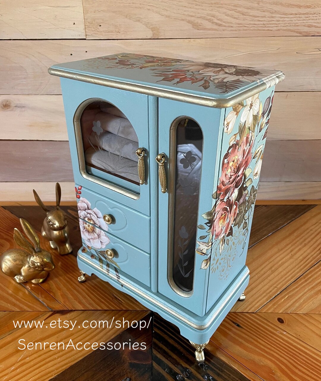 Light Blue Jewelry Box, French County, Shabby Chic, Decor Transferred