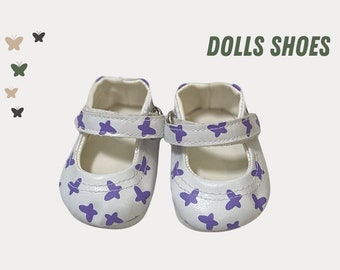 Butterfly Print Doll Shoes | Fits Baby Born, American Girl Dolls