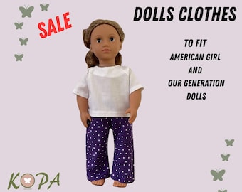 DOLLS CLOTHES || Purple Spots PJs to fit Our Generation / American Girl