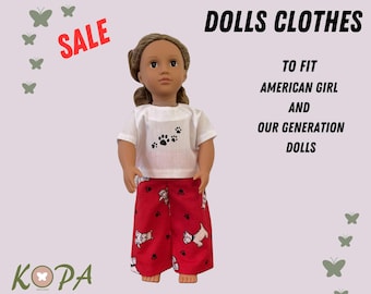 DOLLS CLOTHES || Red Dog PJs to fit Our Generation / American Girl
