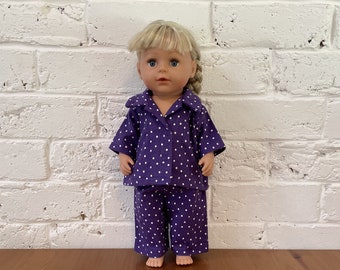 DOLLS CLOTHES | Purple with white spots to fit Baby Born / Baby Born Sister