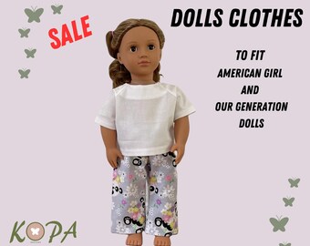 DOLLS CLOTHES || Grey Panda PJs to fit Our Generation / American Girl