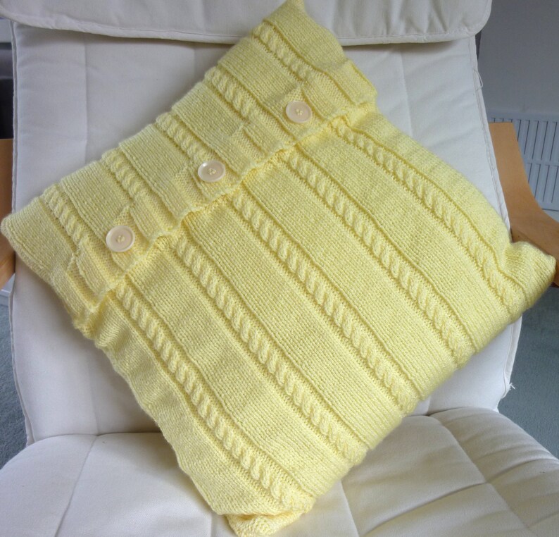 Cabled Cushion Cover Knitting Pattern Knitted Home Decor Etsy