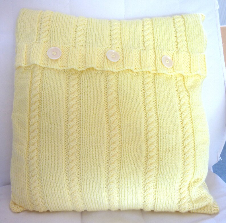 Cabled Cushion Cover Knitting Pattern Knitted Home Decor Etsy