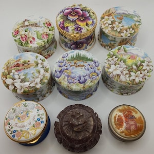 Vintage Porcelain Pill Box – Choose Your Own Trinket Box, China Dish with Lid, Floral Keepsake Box, Small Jewellery Holder NEW ADDED OFTEN