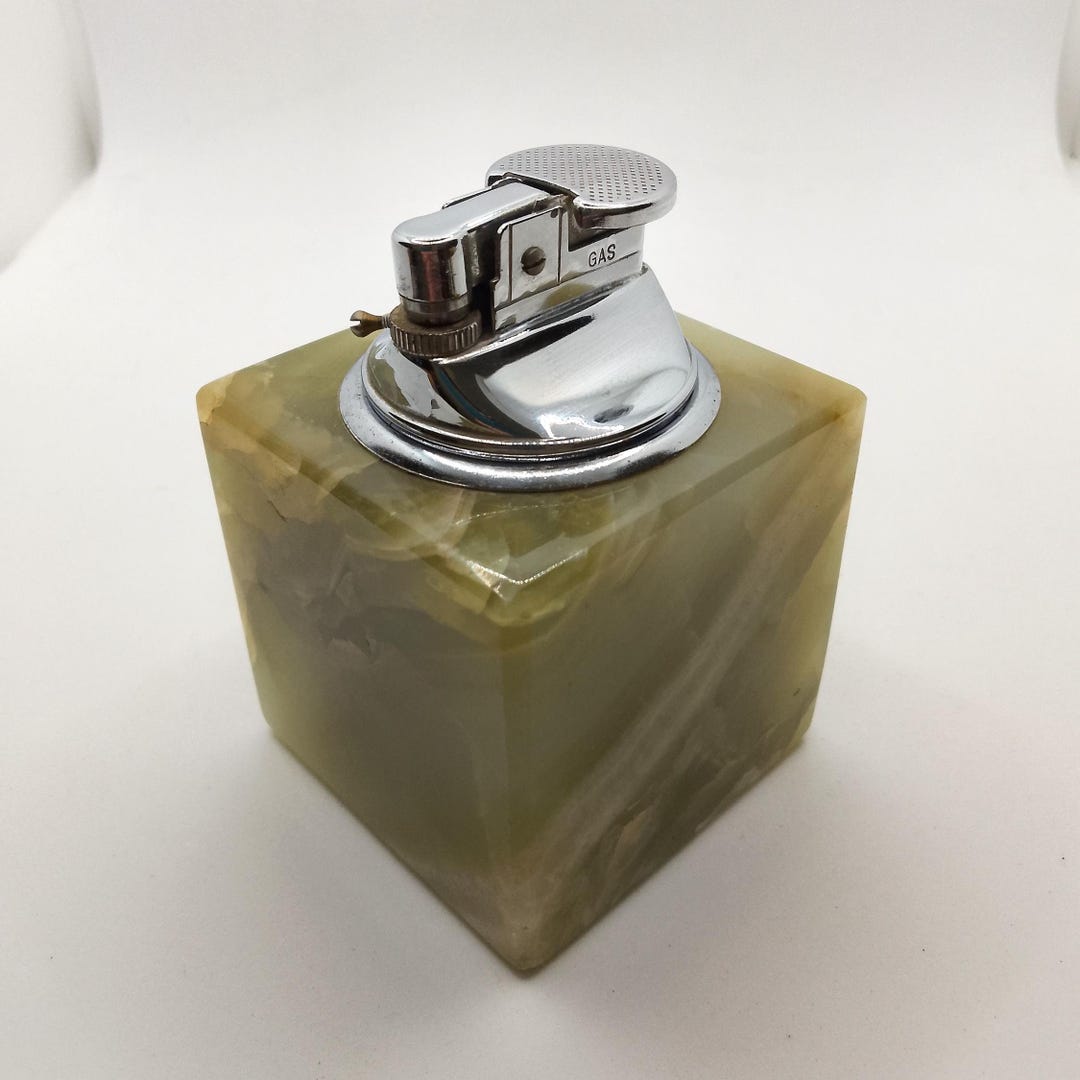 Square Table Lighter Vintage Square Onyx Table Lighter Mid-century, Green Onyx Art Deco - Etsy