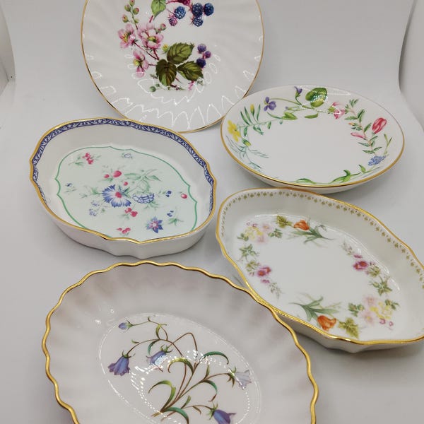 Vintage Trinket Dish/Pin Dish, Dressing Table Decor, Floral Cottagecore China, Wedgwood Mirabelle, Spode, Royal Worcester, Royal Kendal
