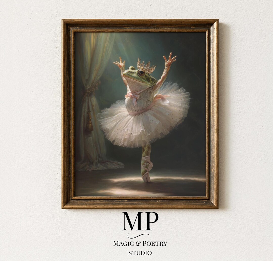 Frog Ballerina Wall Art Printable | Whimsical Frog Print | Ballet ...