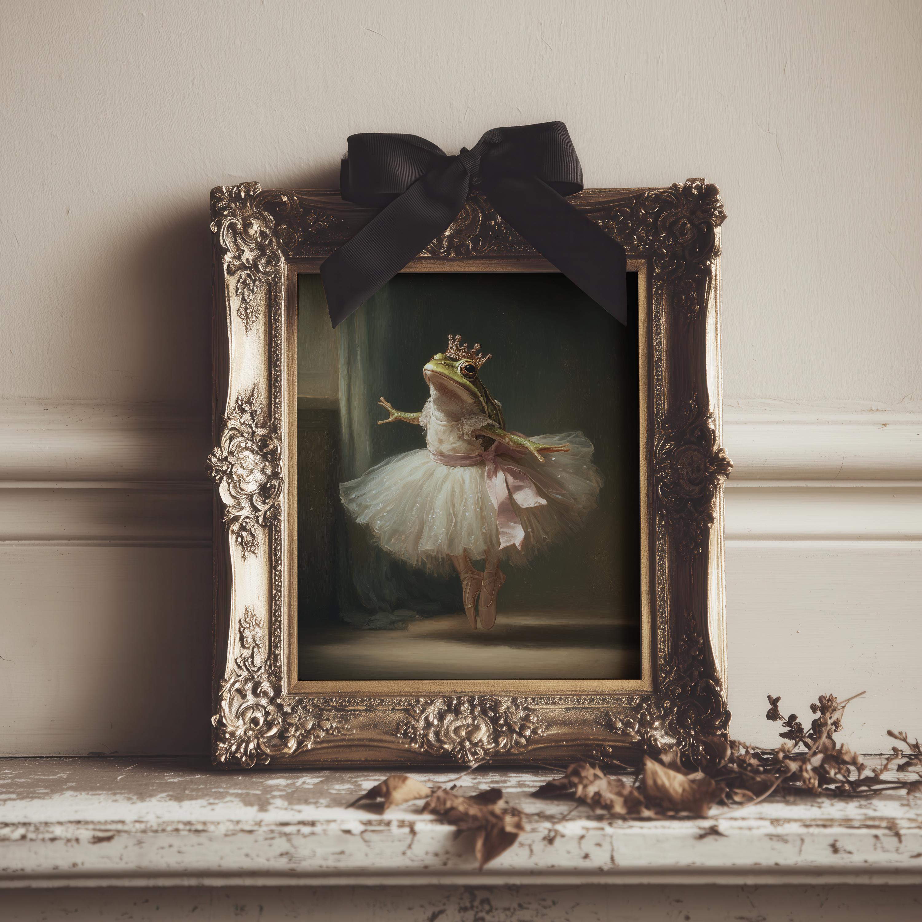Whimsical Frog Ballerina Printable - Vintage Dance Scene, Muted ...