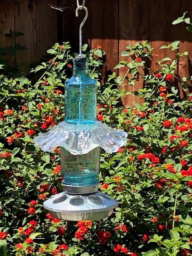 Glass Bird Feederrecycled Glassgardening Giftbird Etsy