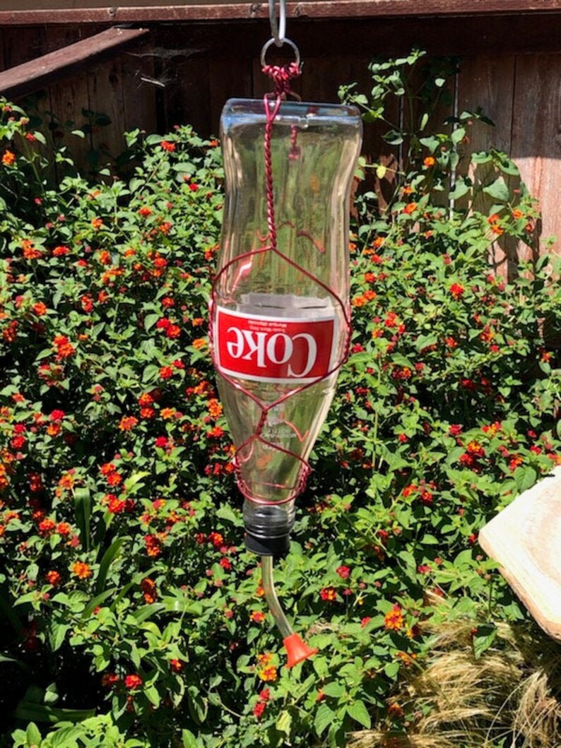 Hummingbird Feederrepurposed Glassbird Feederbird Etsy
