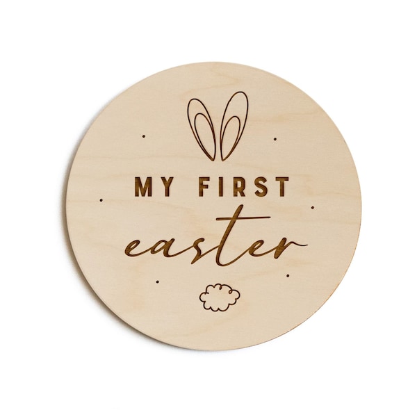 My First Easter Baby Wooden Milestone Card, First Holiday, Wood Disc, Marker, Modern, Wooden Plaque, Oh Baby, Cute Holiday Photo Prop, Gift