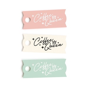 Coffee Queen Stanley Tumbler Tag, Acrylic Lid Topper, 40oz, 30oz, Gift for Her, Quencher H2.0, Coffee Lover, Gift for Mom, Name Plate