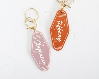 Driveuntildawn Personalized Vintage Hotel Keychain // Gold Key Ring // Personalised Key Ring // Antique Hotel Key Fob