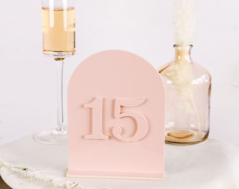 Personalized Acrylic Arch Table Number, Wedding, Head Table, Minimalist, Boho, Modern, Neutral Decor, Luxury Custom Table Sign, Centerpiece