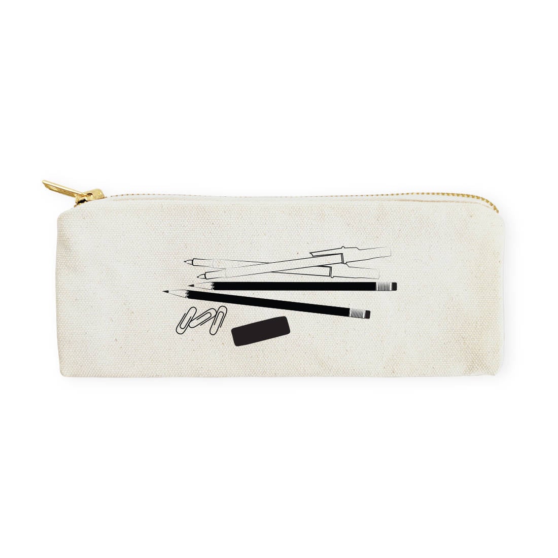 Leatherette Pen and Pencil Case, Small Zipper Pouch for School/Art